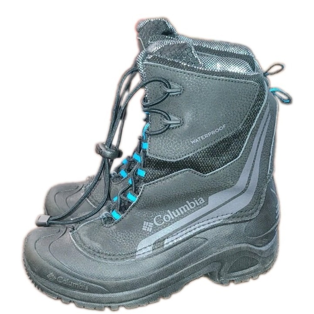 Columbia Youth Bugaboot Plus IV Omni-Heat Boot- Black/Blue Boys Size 6Y